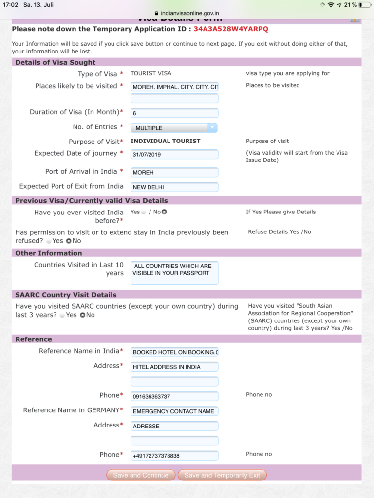 Application form 4