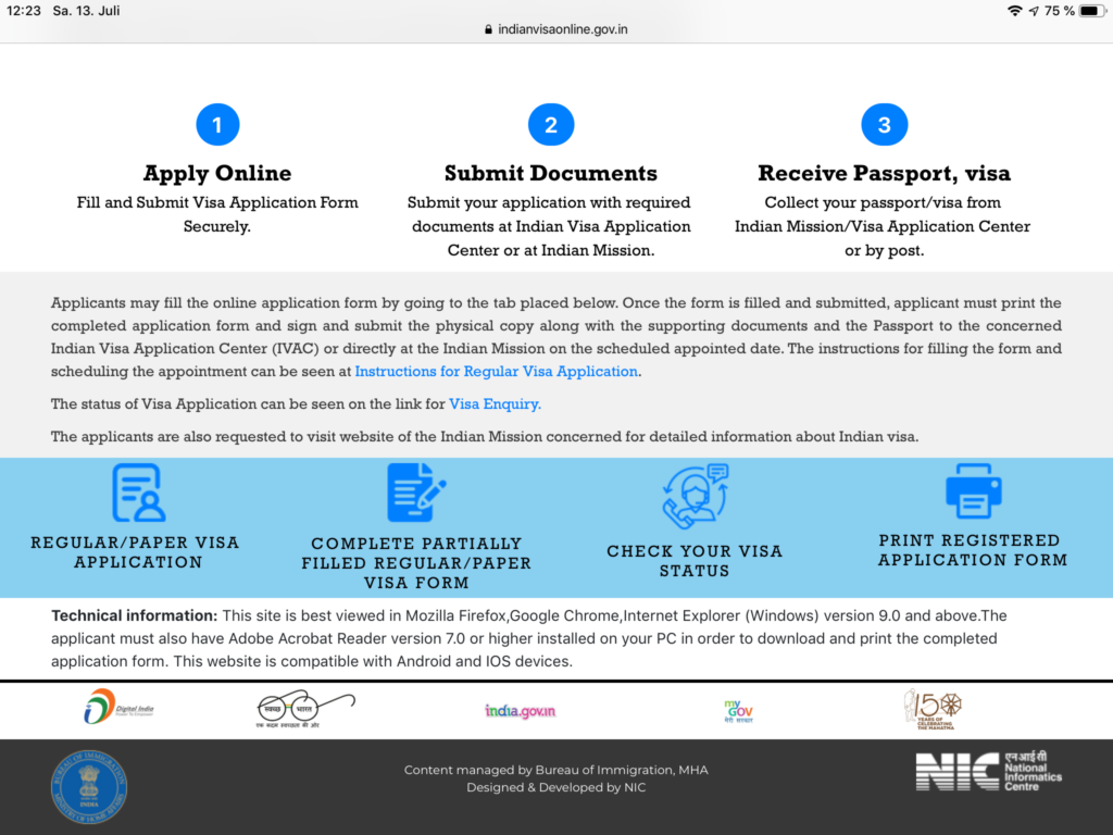 Visa application