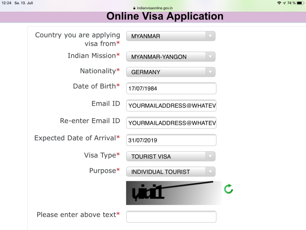 Application form 1