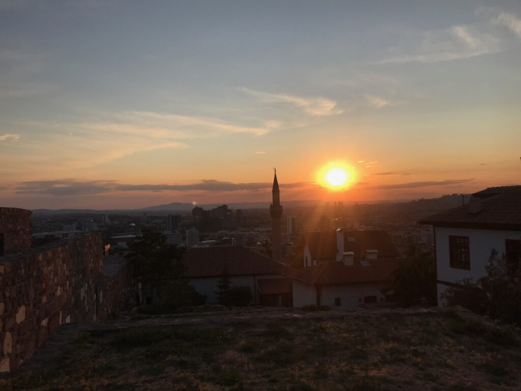 Sonnenuntergang auf der Burg